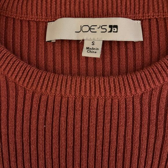 Joe's Wool Blend Ribbed Knit Puff Sleeve Sweater Slate Rose Size Small - Picture 5 of 7